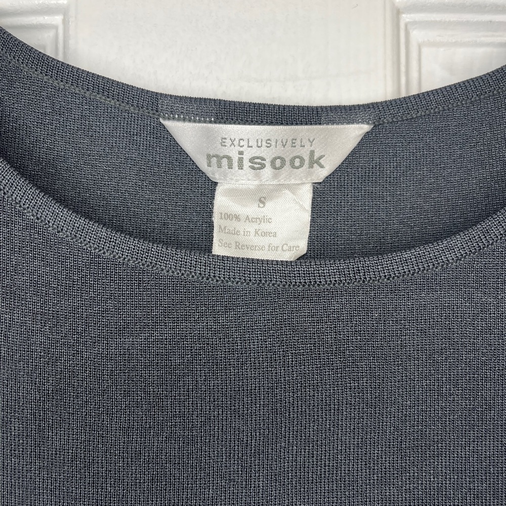 Exclusively Misook Split Hem Solid Black Tank Top - image 4